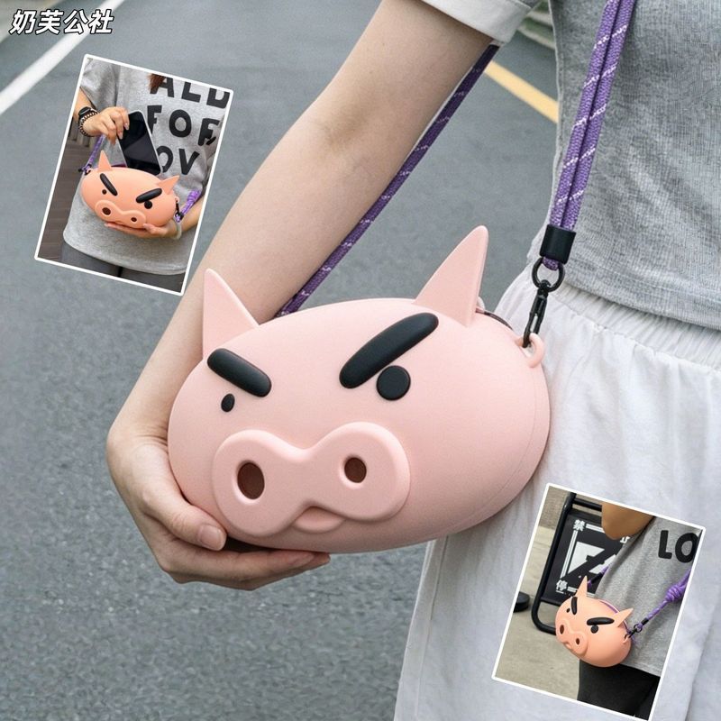 Bonito divertido lápis Shin-Chan estilo bolsa mensageiro de um ombro passeio viagem gordura Toot Zaemon grande capacidad