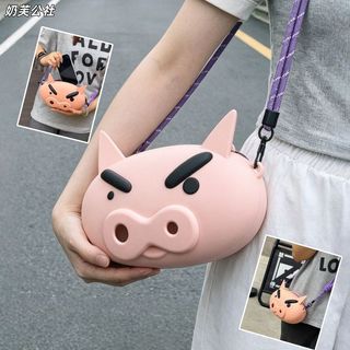 Bonito divertido lápis Shin-Chan estilo bolsa mensageiro de um ombro passeio viagem gordura Toot Zaemon grande capacidad