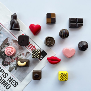 Chocolate geladeira adesivos magnéticos simulação comida personalidade nórdica criativo tridimensional ímã pedra dos des