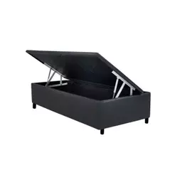 Cama Box Baú Solteiro Universal Courano Gray (88x188x35) - Costa Rica
