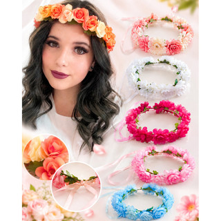 Coroa Floral Artificial para Cabelo – Acessório Romântico e Elegante para Formatura, Aniversário e Festa