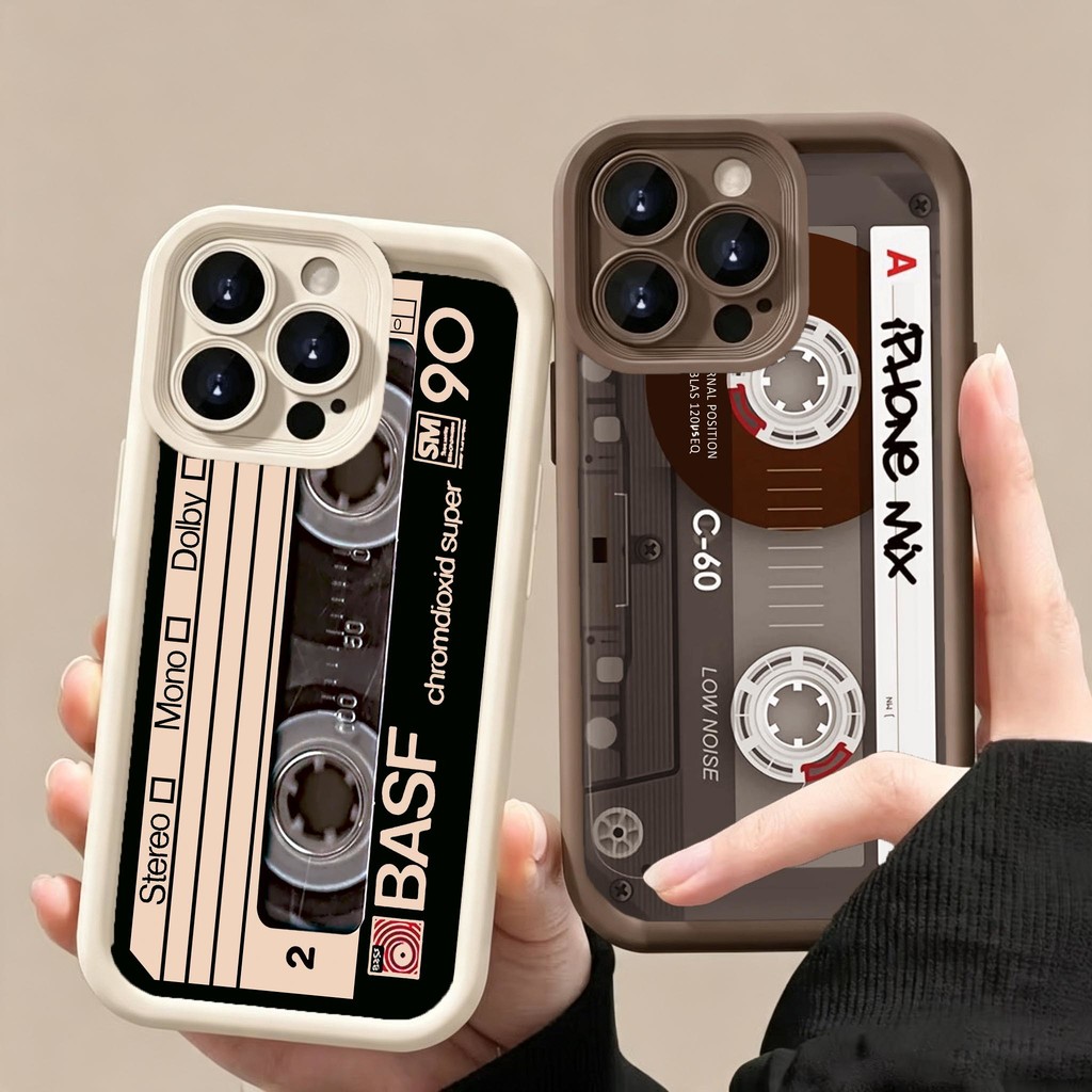 Vintage Cassete Fita Escada Lente Telefone Embalagem Para Samsung Galaxy A57 A37 A27 A55 A56 A36 A26 A35 A15 A16 A54 5G 