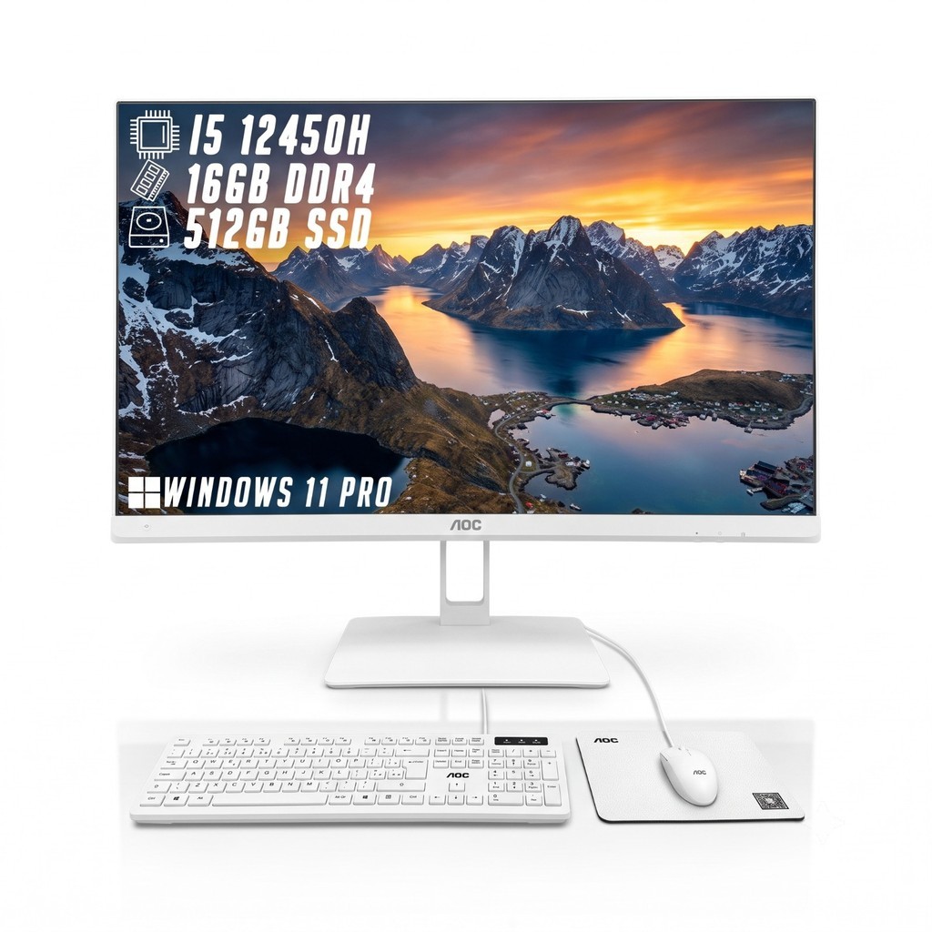 Computador AOC All In One Intel Core I5 12ª Geração 16GB RAM DDR4 SSD 512GB Tela