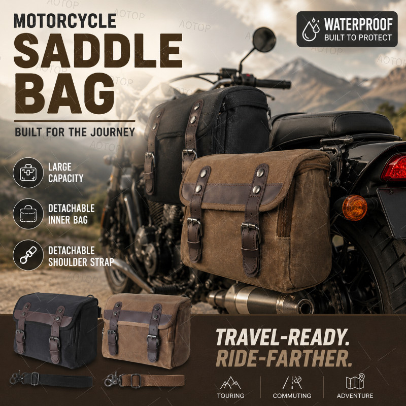 Bolsa Alforge Lateral Moto 45L Universal Tecido oxford impermeável refletiva
