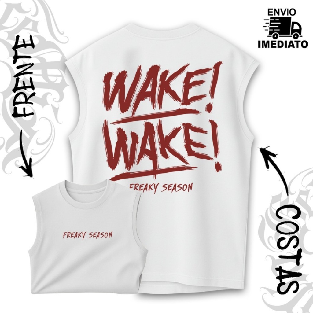 Camiseta Regata Academia Machão Oversized ''WAKE WAKE'' 2026 Premium Lançamento Envio Imediato