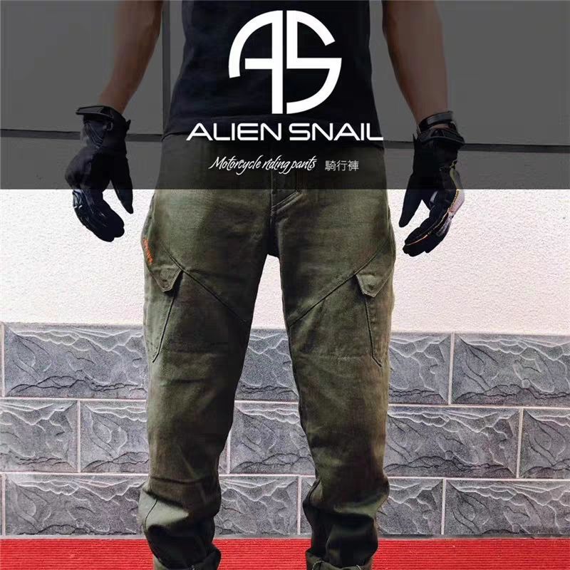 Alien caracol motocicleta calças de ciclismo Retro Casual masculino resistente ao choque à prova de vento piloto calças 