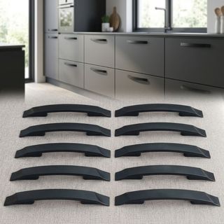 Puxador  Móvel Flip Multifuração 128mm 160mm Preto Fosco Puxadores Gavetas Armário Cozinha Cômoda