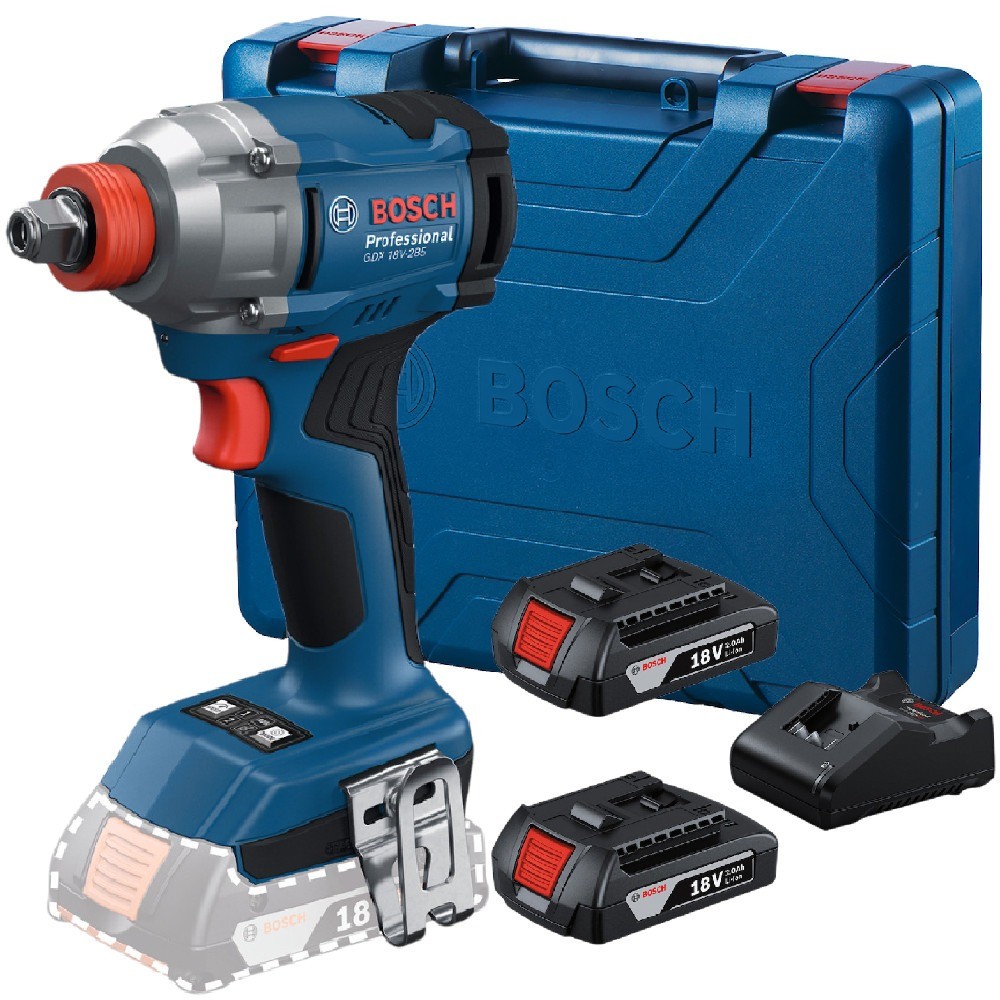 Parafusadeira Chave de Impacto a bateria 18V Brushless com 2 baterias - GDX 18V-285 Bosch