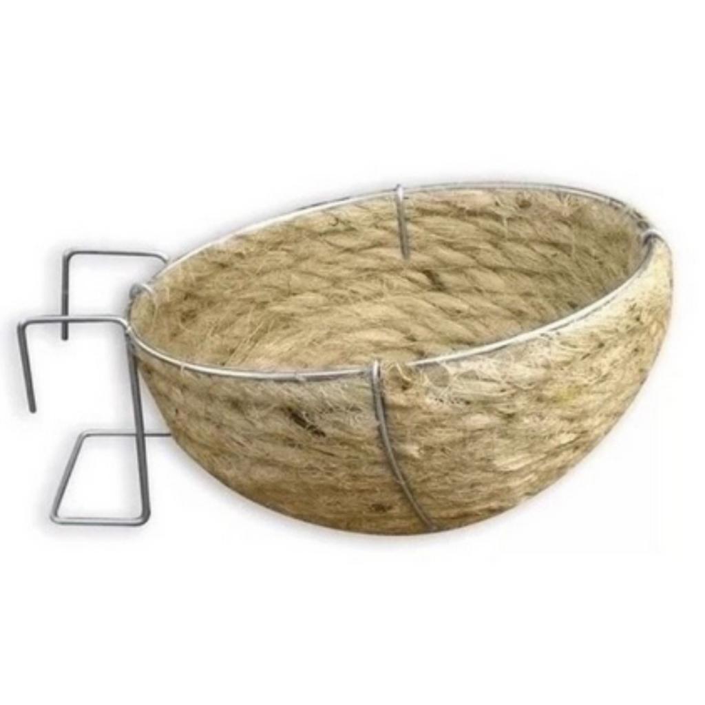 Kit 3 Ninhos Para Canário Belga De Juta Com Gancho Para Gaiola