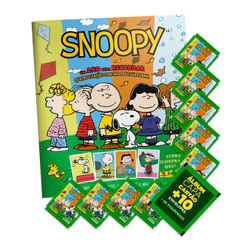 Snoopy Álbum Capa Mole+10 envelopes(50 Figurinhas)