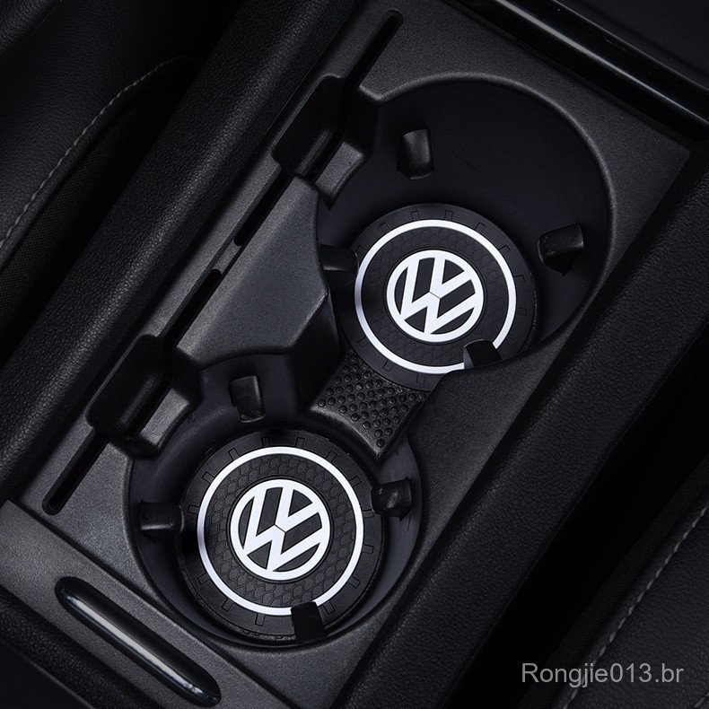 Tapete anti-derrapante para carro 2pcs Volkswagen VW, montanha-russa, porta-copos para carro Polo Golf Bora Jetta Tiguan