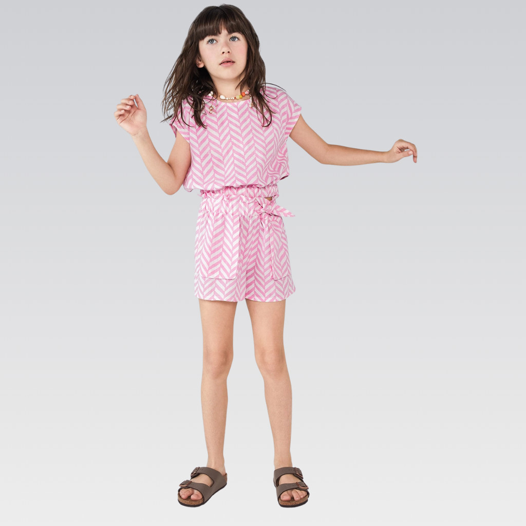 Shorts Infantil Menina Hering Algodão Linho Estampado