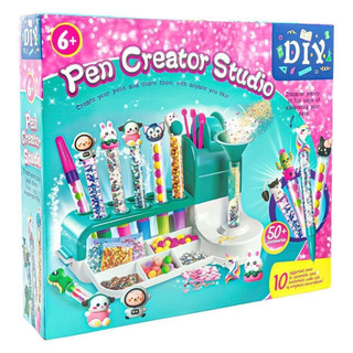 Kit DIY Canetas Criativas Para Crianças Glitter Artesanato Educacional 50 + Acessórios Presente Idades 4 +