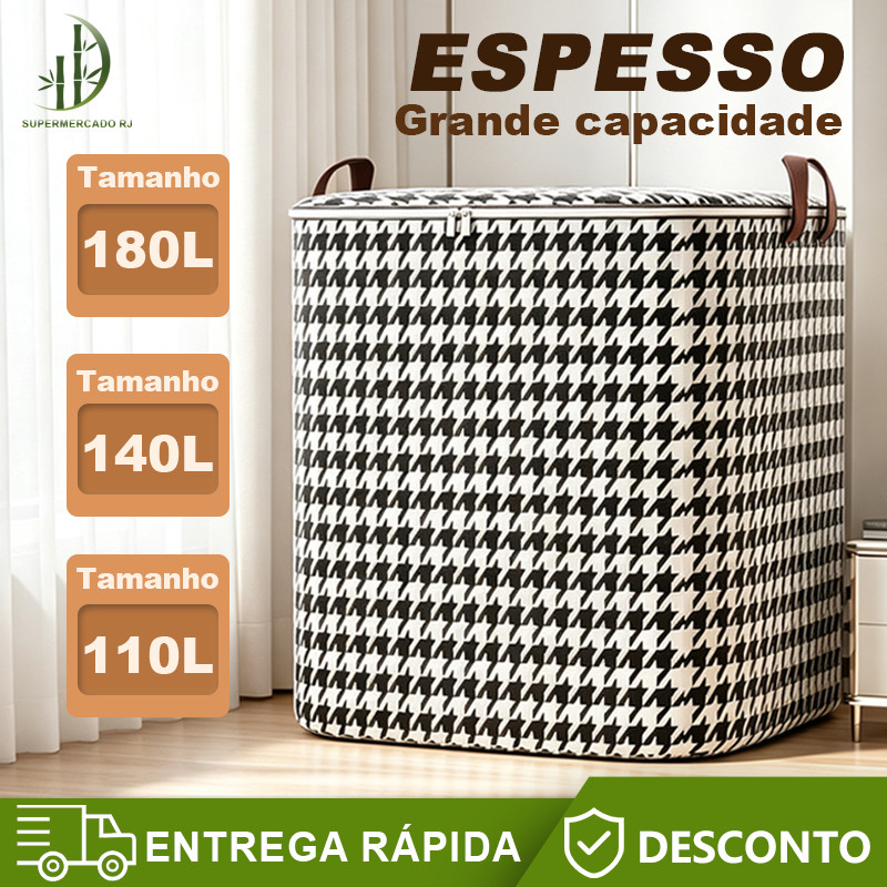 110L/140L/180L Caixa Multifuncional De Armazenamento De Grande Capacidade Para Colchas E Roupas Domésticas