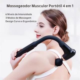 Massageador Gun Portátil 4 em 1 Muscular 6 Velocidades Pescoço Ombro Orbitta