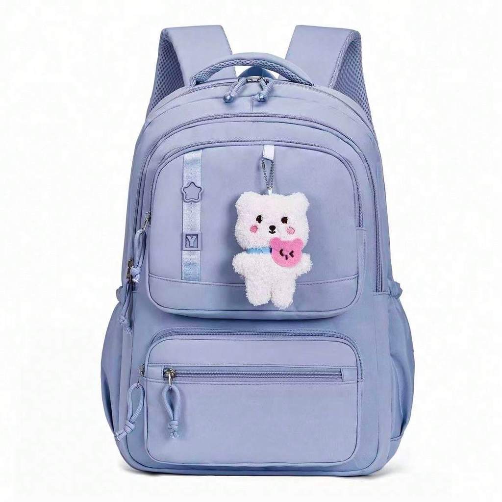 Mochila Bolsa Feminina Musculino Com Chaveiro de Faculdade Impermeável Nylon Grande