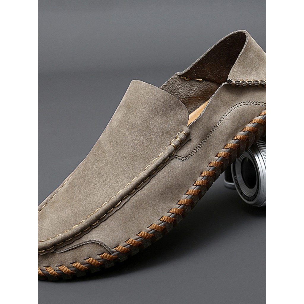 Sapatos masculinos de couro genuíno com ervilhas de pé largo Extra gordo largo Plus Size sapatos de couro com dedos gran