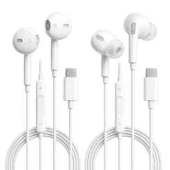Fone de Ouvido Tipo C USB-C com Fio Microfone para iPhone 15 16 Samsung Galaxy S20 S21 S22 S23 S24 S25