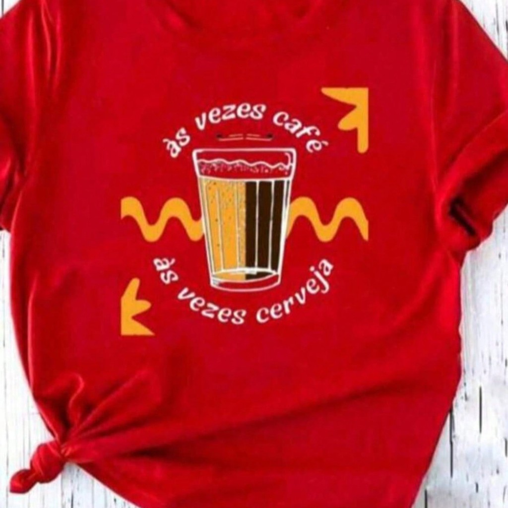 Camiseta Básica Algodão Camisa T-shirt Masculina Feminino Unissex As Vezes Cafe As Vezes Cerveja Lançamento Mais Barato