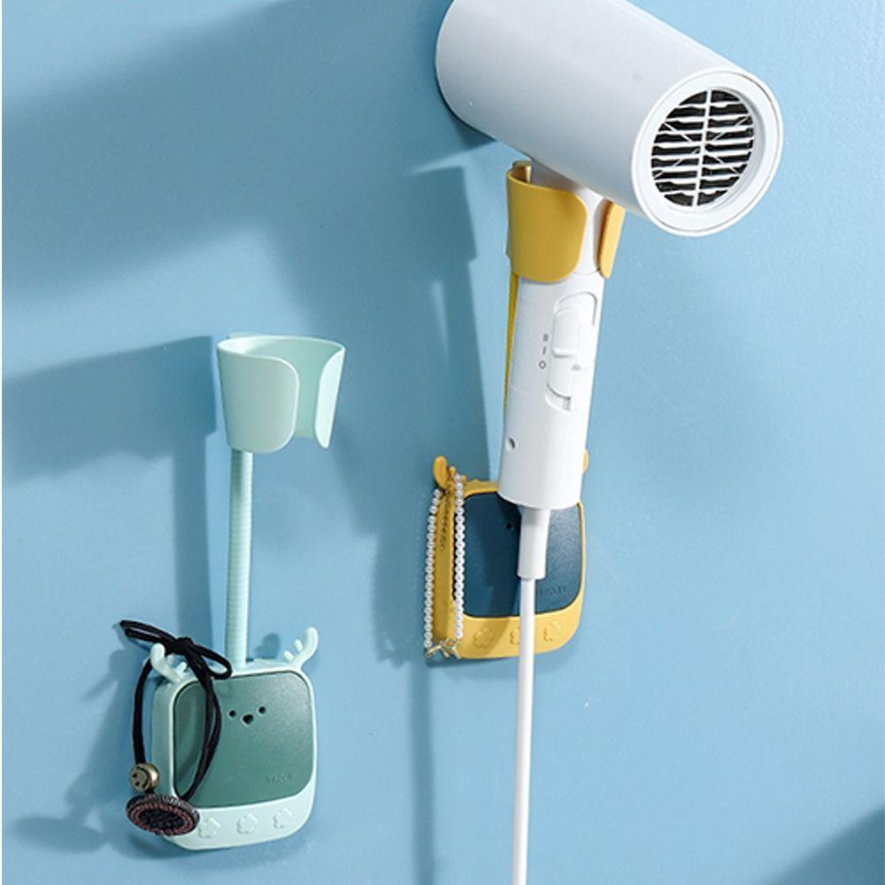MIOSHOP Secador De Cabelo Rack , Suporte Do Auto-Adesivo Sem Soco , Ajustável Banheiro Da Prateleira