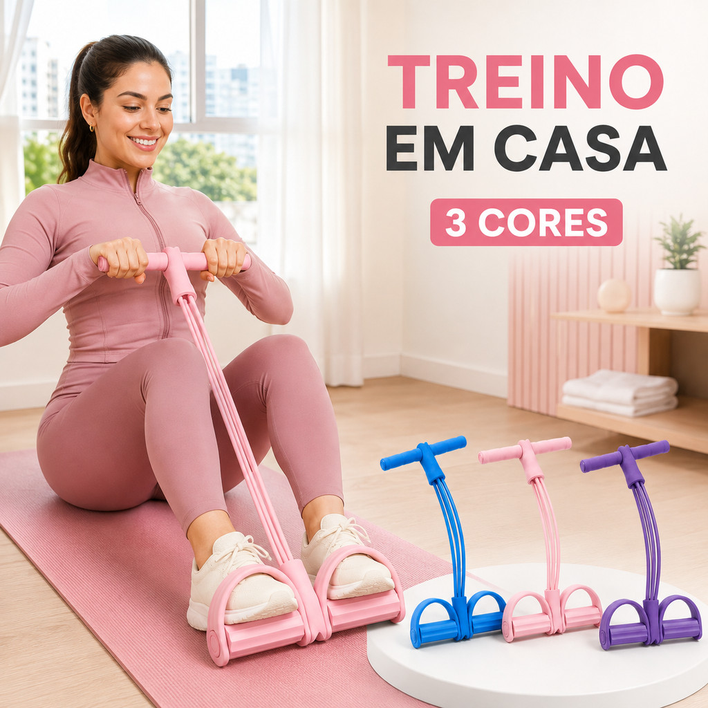 Extensor Elástico Com Pedal Para Exercícios, Treino Em Casa, Fitness, Pilates E Musculação