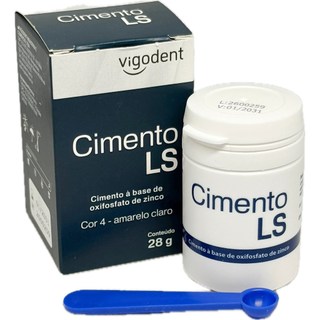 Cimento De Zinco Pó 28g Amarelo Claro - LS Vigodent