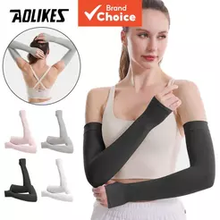 Aolikes , 1 Par De Mangas De Braço Para Homens E Mulheres Com Furo Polegar , Upf50 + Proteção Solar Uv , Compressão De R