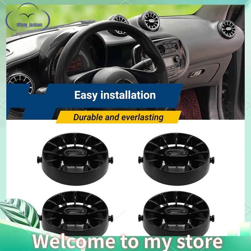 1 Conjunto/4 Peças De Modificação De Saída De Ar Condicionado De Carro Para Smart 453 Fortwo Black