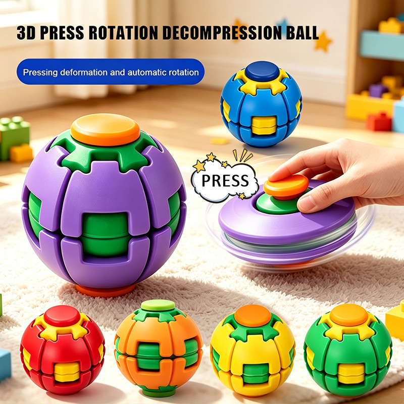 3D Impresso Press Spin Fidget Ball Spinner Fingertip Rotating Stress Relief Toy