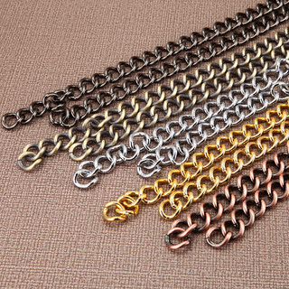 DIY jóias corrente acessórios borla corrente ouro preto prata 6mm de largura saco acessórios chave