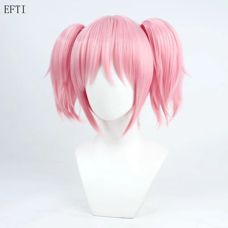 Peruca mágica para cosplay de Madoka, peruca rosa para decoração de festas de carnaval BHU2 3814 WP1W.