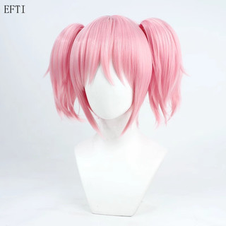 Peruca mágica para cosplay de Madoka, peruca rosa para decoração de festas de carnaval BHU2 3814 WP1W.