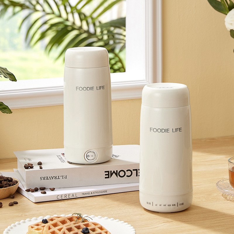 Chaleira de viagem copo aquecimento elétrico pequeno portátil aquecimento termostato aço inoxidável copo saúde chaleira 