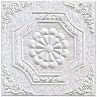ECYC Ltd 10 Peças Painéis De Parede De Espuma Branca Descascados E Colados Papel 3D Telhas De Teto Autoadesivas Cobertur