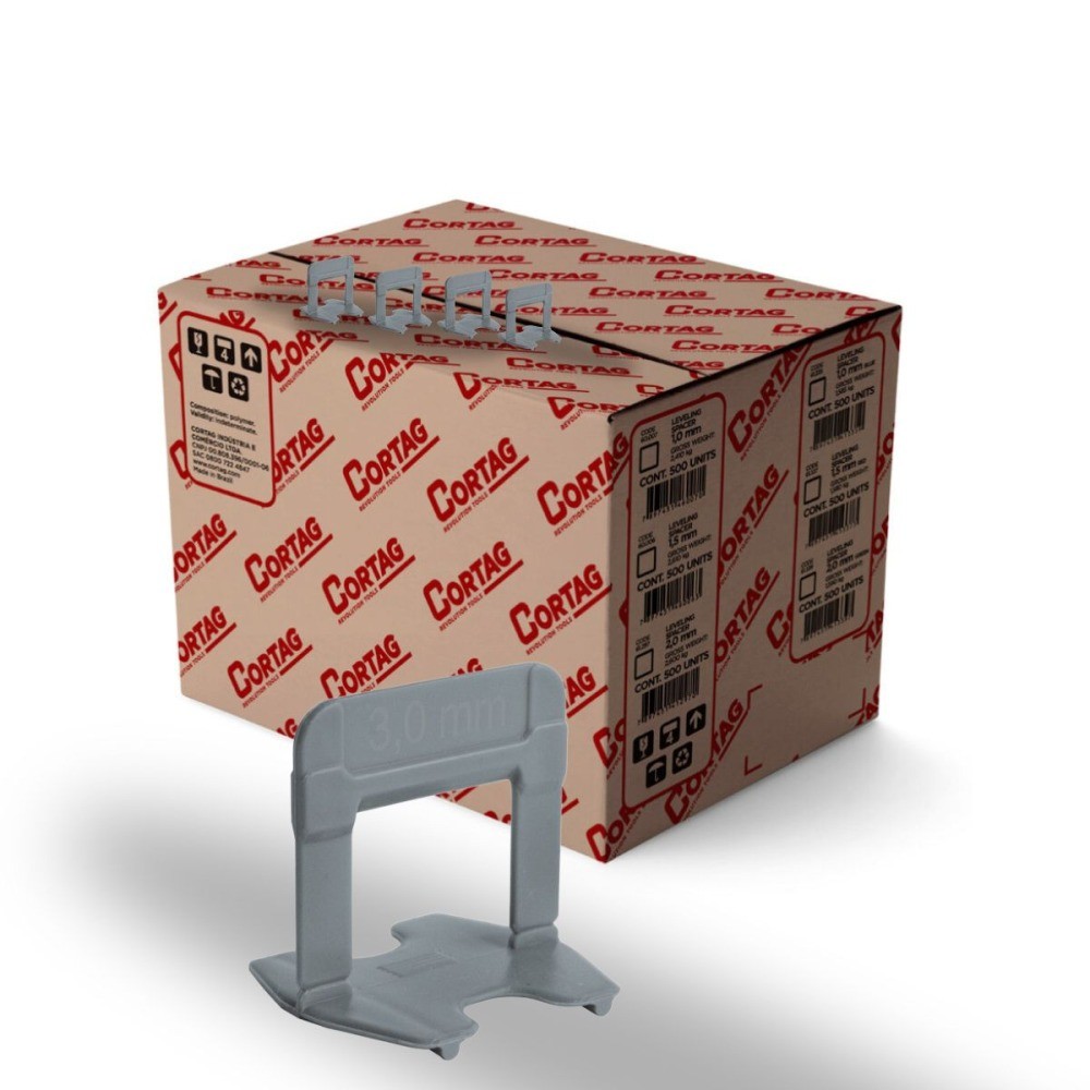 Espaçador e nivelador para piso 3,0 mm com 500 peças - ECO - Cortag