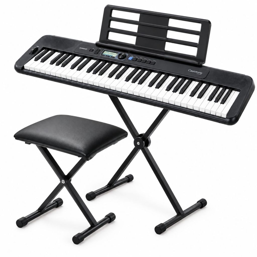 Kit Completo Teclado Casio CT-S300 61 Teclas + Suporte e Banco