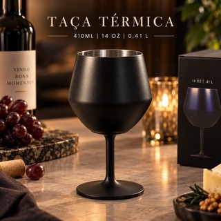 Taça Térmica 2 em 1 Inox 410ml com Haste Removível para Vinho Gin e Drinks Cores Enviadas Sortidas