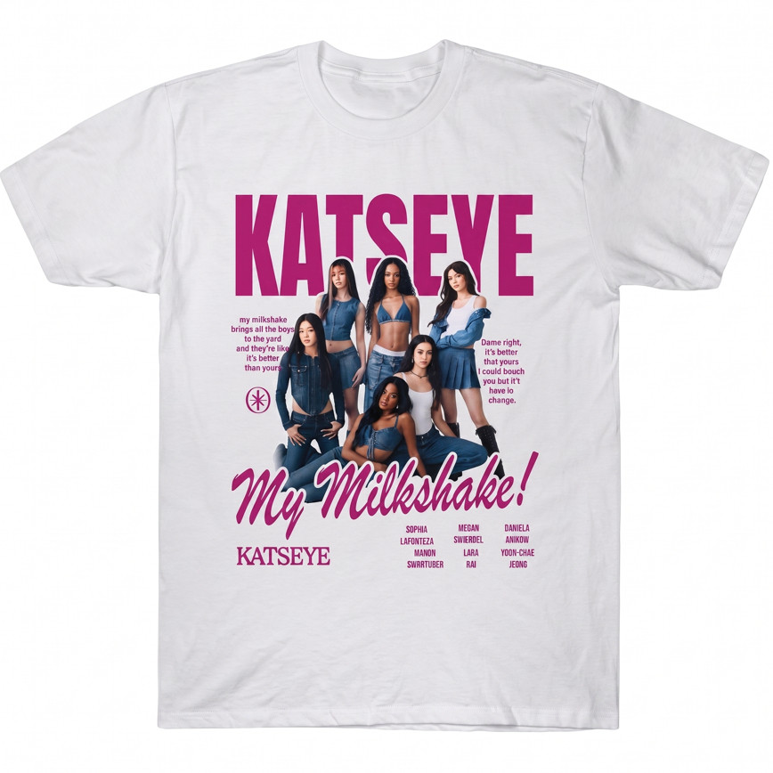 Camiseta K-pop Katseye Beautiful Adulto/Infantil Lançamento Unissex Em Algodão, Moda Kpop