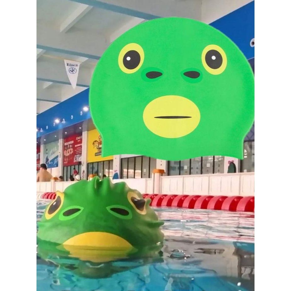 Engraçado shoppingfish peixe feio engraçado Silicone touca de natação confortável não impermeável bonito dos desenhos an