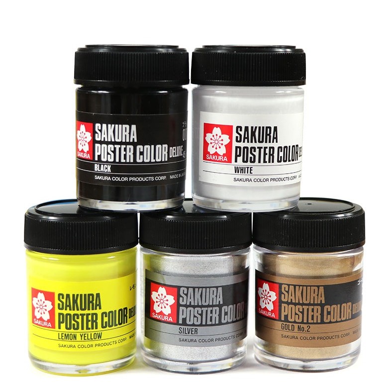 Pigmento de guache de flor de cerejeira japonesa 45ml pigmento aquarela fluorescente branco dourado profissional degomag