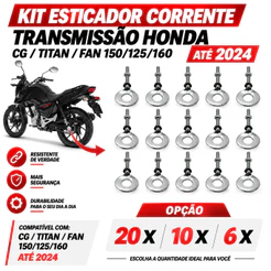 Kit Esticador de corrente transmissão Honda Titan 150 start 160 fan 125 Cargo até 24 Reforçado 10 20