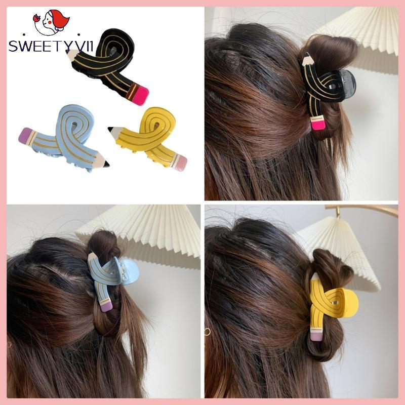 ~ Elegante Lápis Garra Cabelo Para Menina Forma Criativa Clipe Aperto Volta À