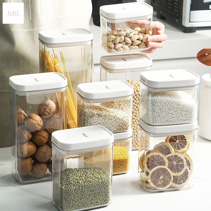 Recipiente De Armazenamento Hermético PET-Vasilha De Alimentos De Cozinha Para Produtos Secos De Grãos