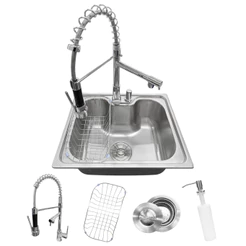Kit Cuba Gourmet Cozinha Aço Inox 304 50x40cm Torneira Monocomando Extensível