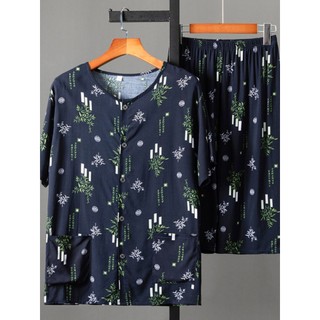 Terno para idosos de meia-idade, pai masculino, verão, manga curta, Tang, Casual, camiseta de fundo, roupas masculinas, 