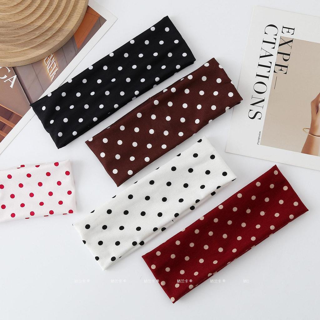 Japão Japão Coreia do Sul Europa América Novo Estilo Tiara Polka Dot Elástico Esportes Maquiagem Tiara Estampa Floral Mo