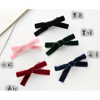 Estilo japonês pêra flor veludo arco grampo de cabelo Xinweilin pequena casa influenciador mesmo estilo clipe lateral Ha