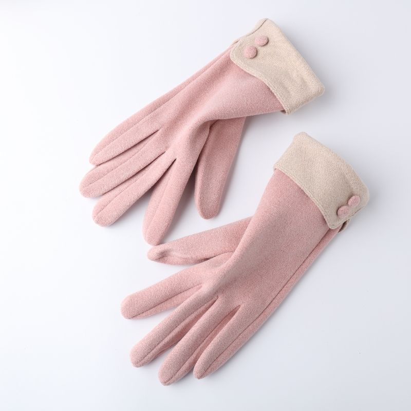 Outono E Inverno Feminino Velo À Prova De Frio Luvas Quentes Estilo Coreano Simples Mais Veludo Vento Tela Sensível Ao T