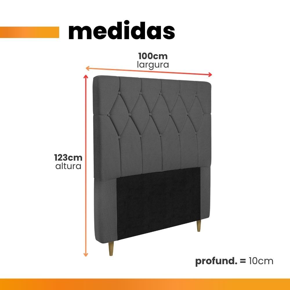 Cabeceira Estofada Para Cama Box Solteiro Miami de 0,88m Suede Dobuê — imagem 2 de 2