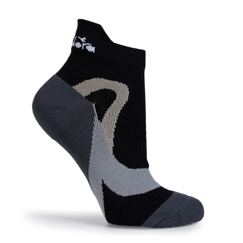 Imagem Meia Invisível Diadora Training Socks Preto e Cinza Feminino